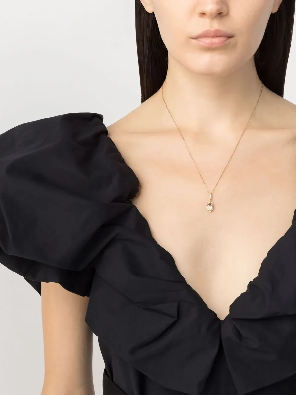 Aurelie Bidermann 18kt イエローゴールド ビートル ダイヤモンド ネックレス - 画像2