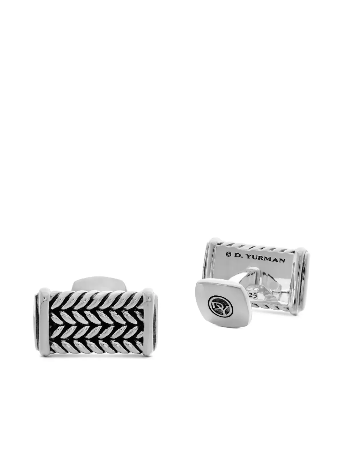 David Yurman スターリングシルバー Chevron カフリンクス - 画像4