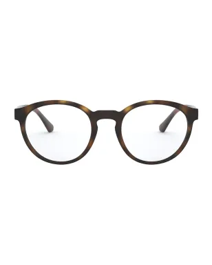 Emporio Armani べっこう柄の丸型フレーム眼鏡 - ブラウン - サムネイル1