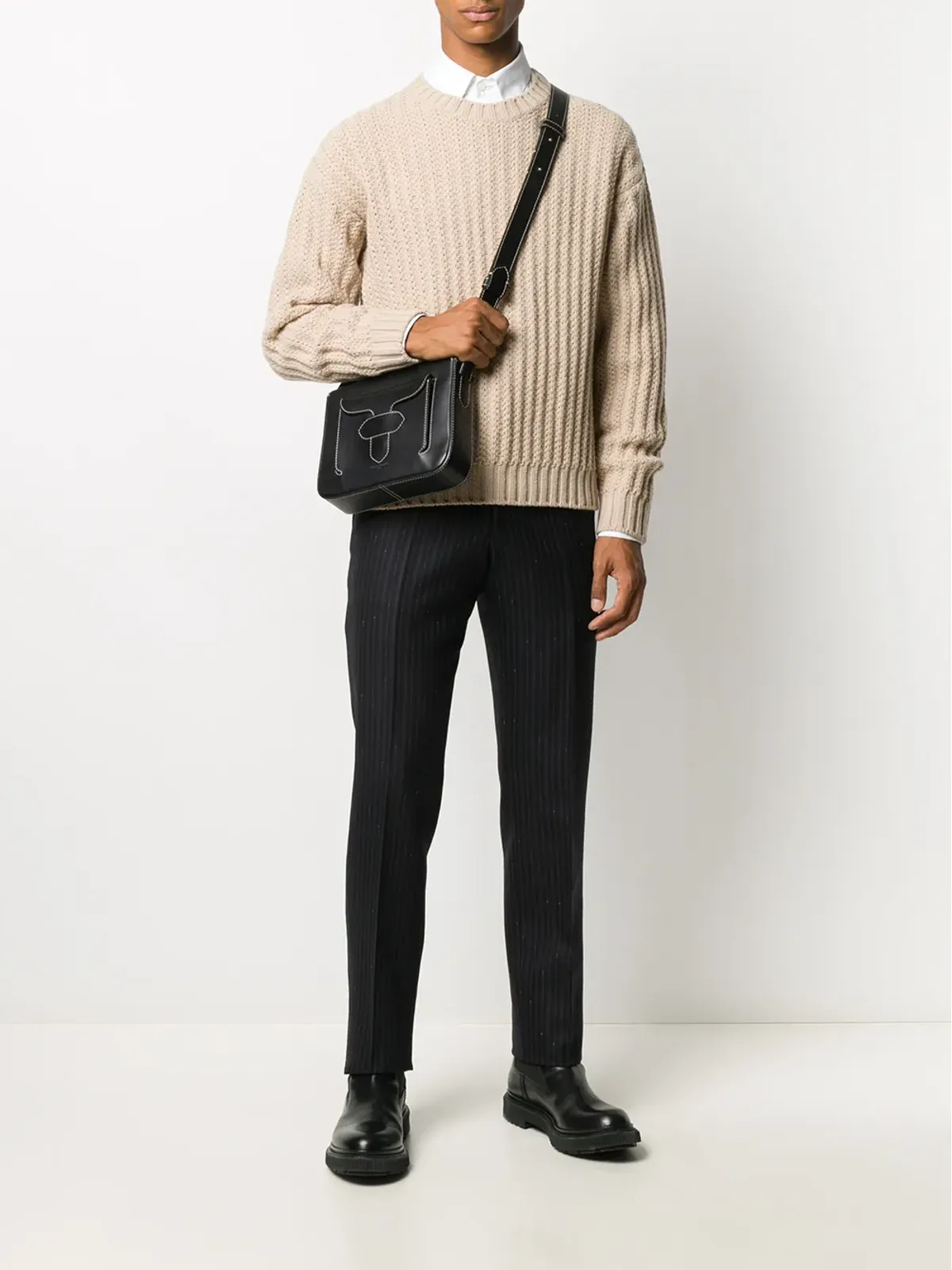 Ferragamo ピンストライプ ストレートレッグパンツ - ブルー - 画像2