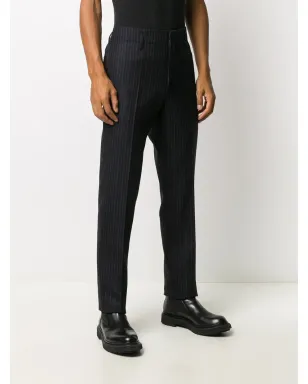 Ferragamo ピンストライプ ストレートレッグパンツ - ブルー - サムネイル3