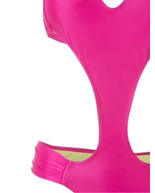 Amir Slama draped cut-out one-piece - Pink - サムネイル5