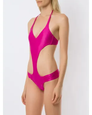 Amir Slama draped cut-out one-piece - Pink - サムネイル3