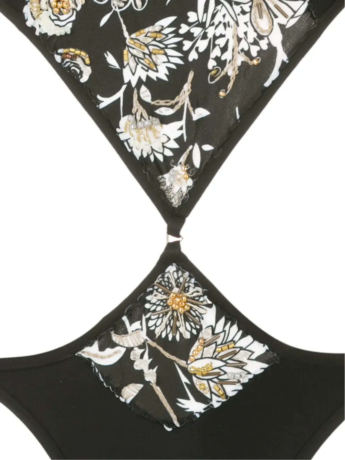 Amir Slama 花柄プリント刺繍入りワンピース水着（ブラック） - 画像5
