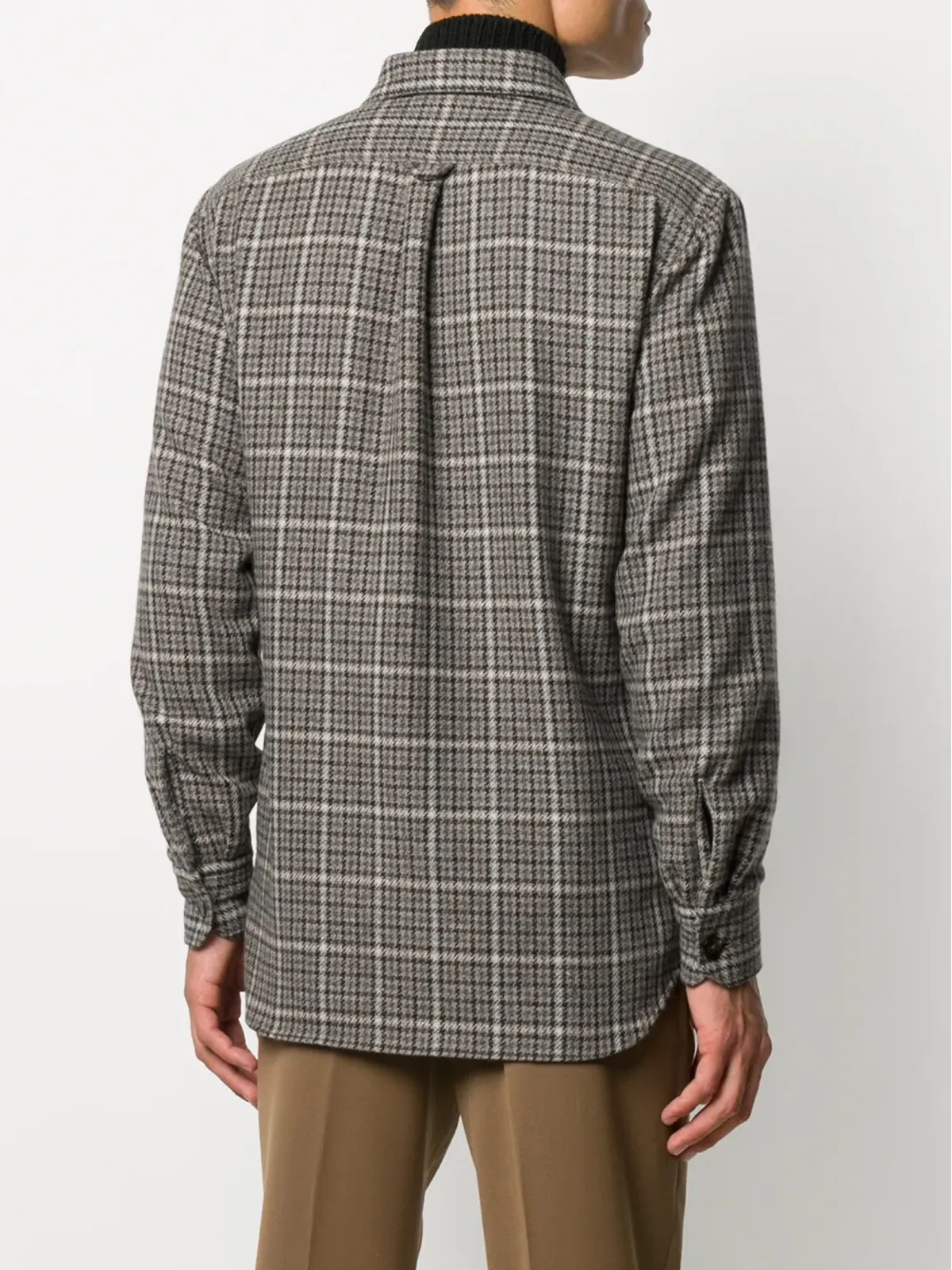 Lardini チェック柄ボタンアップシャツジャケット - Brown - 画像4