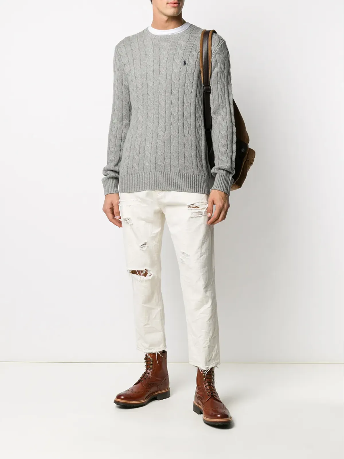Polo Ralph Lauren ケーブルニット編みスウェットシャツ - グレー - 画像2