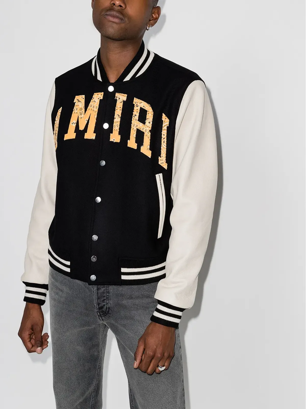 AMIRI ロゴアップリケ バーシティ ボンバー ジャケット - 画像2