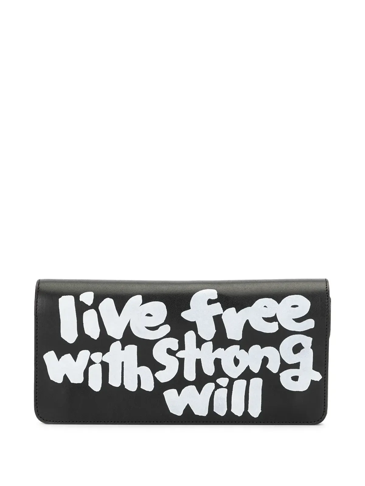 Comme Des Garçons Wallet スローガンプリント・レザーウォレット - 画像1