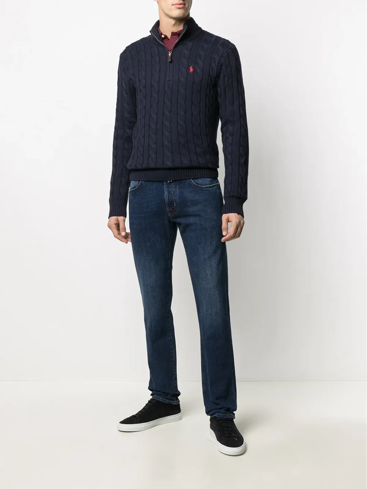 Polo Ralph Lauren ケーブル編み ハーフジップ ジャンパー - 画像2