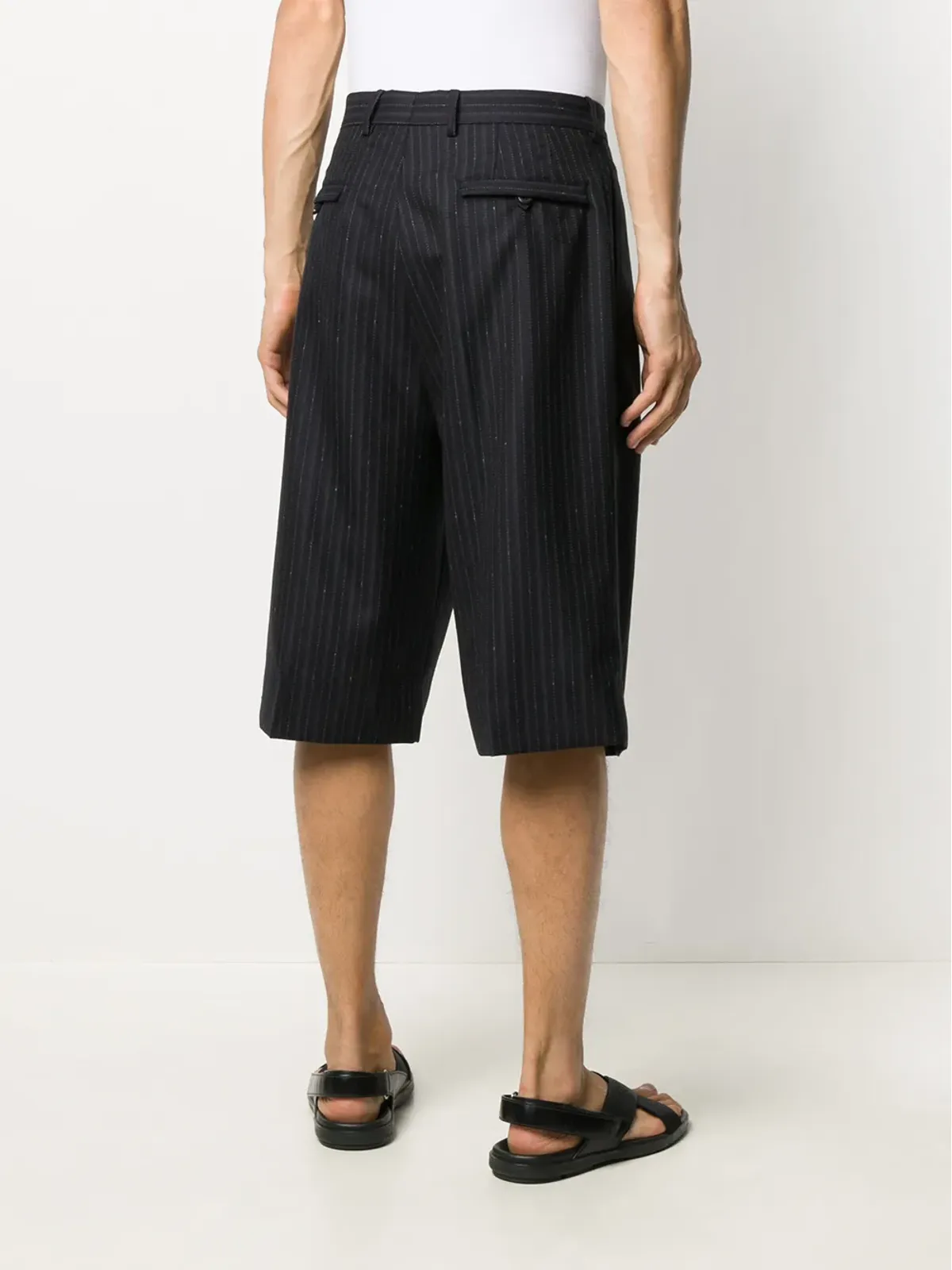 Ferragamo ストライプ柄 テーラードショーツ ブルー - 画像4