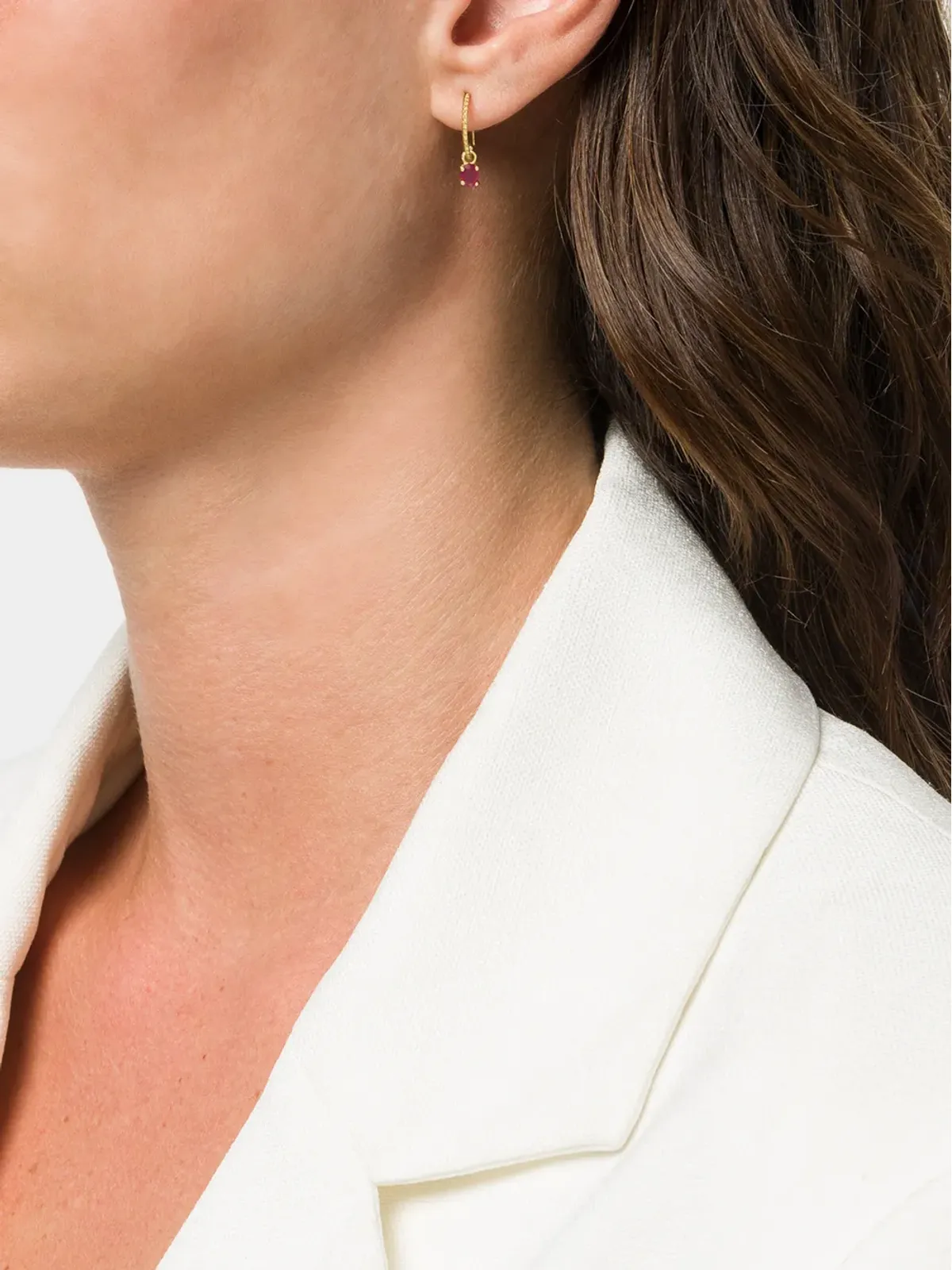 Wouters & Hendrix Gold 18K イエローゴールド ルビー Canale Grande フープピアス - 画像2