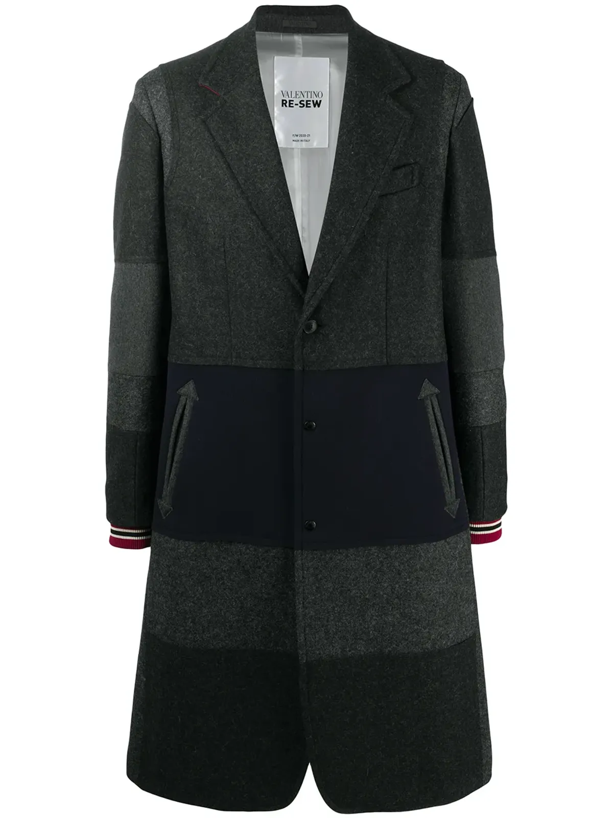 Valentino Garavani 横縞のシングルブレストコート - 画像1