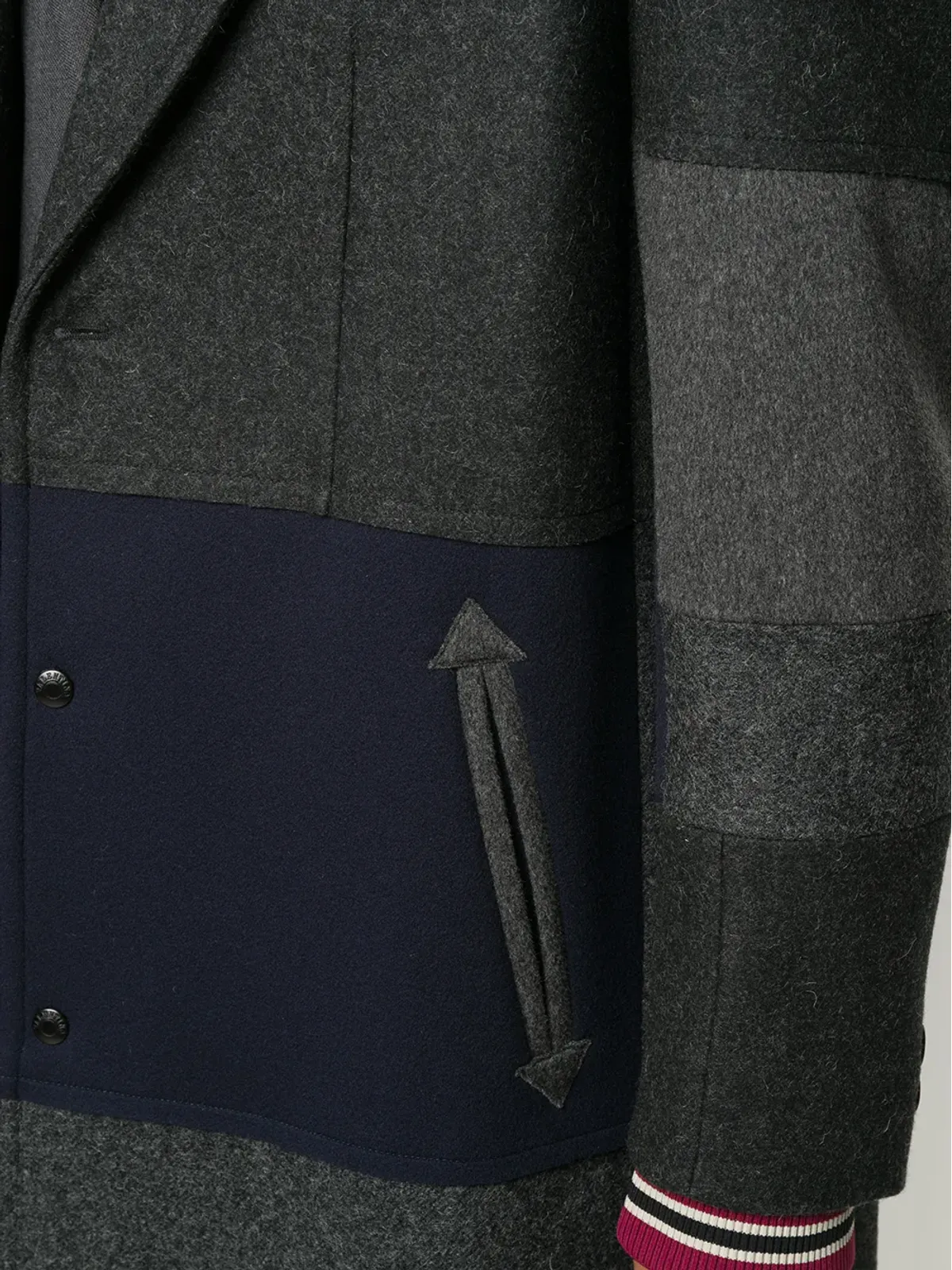 Valentino Garavani 横縞のシングルブレストコート - 画像5