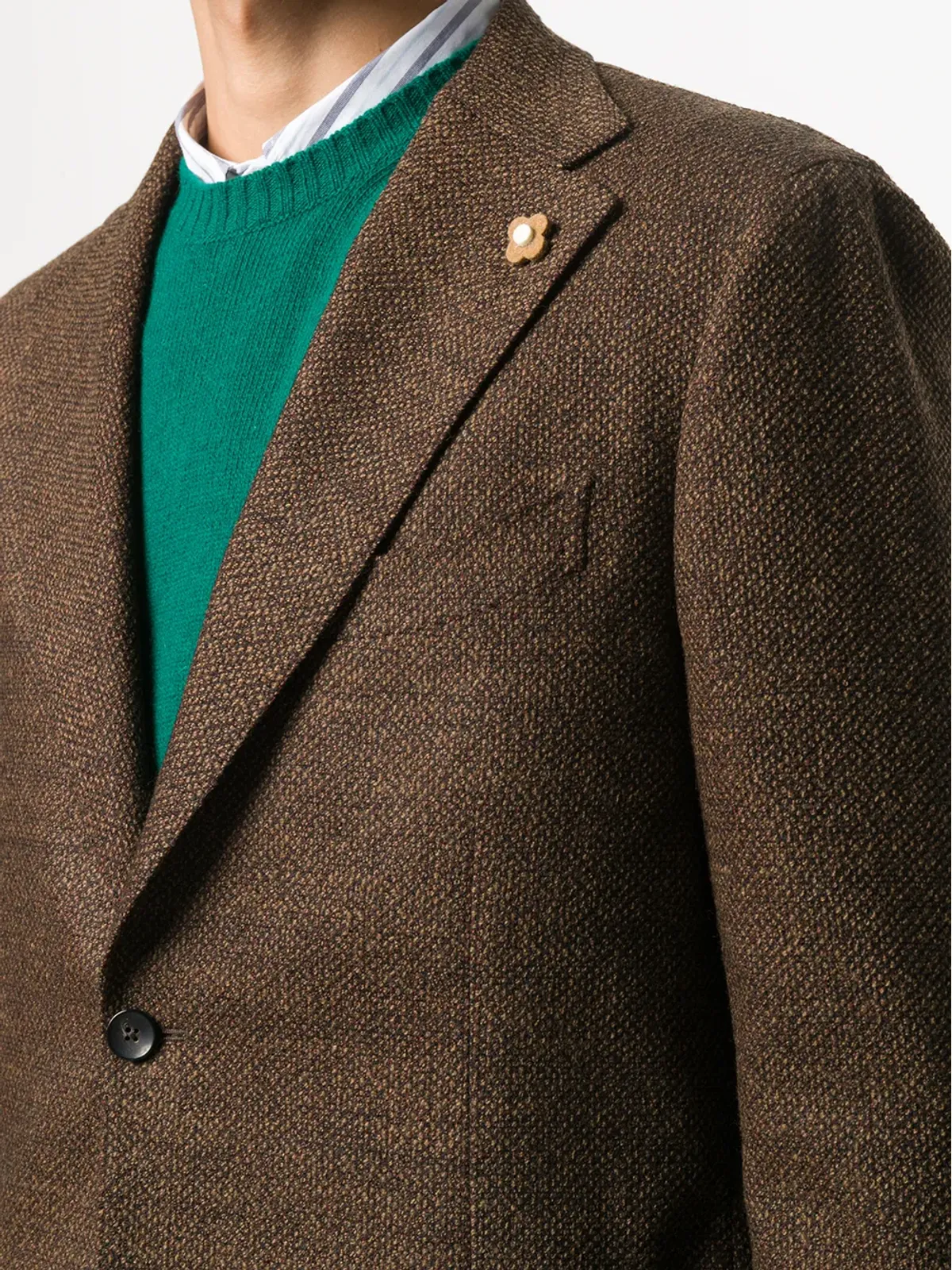 Lardini ブラウンのウールブレザー - 画像5