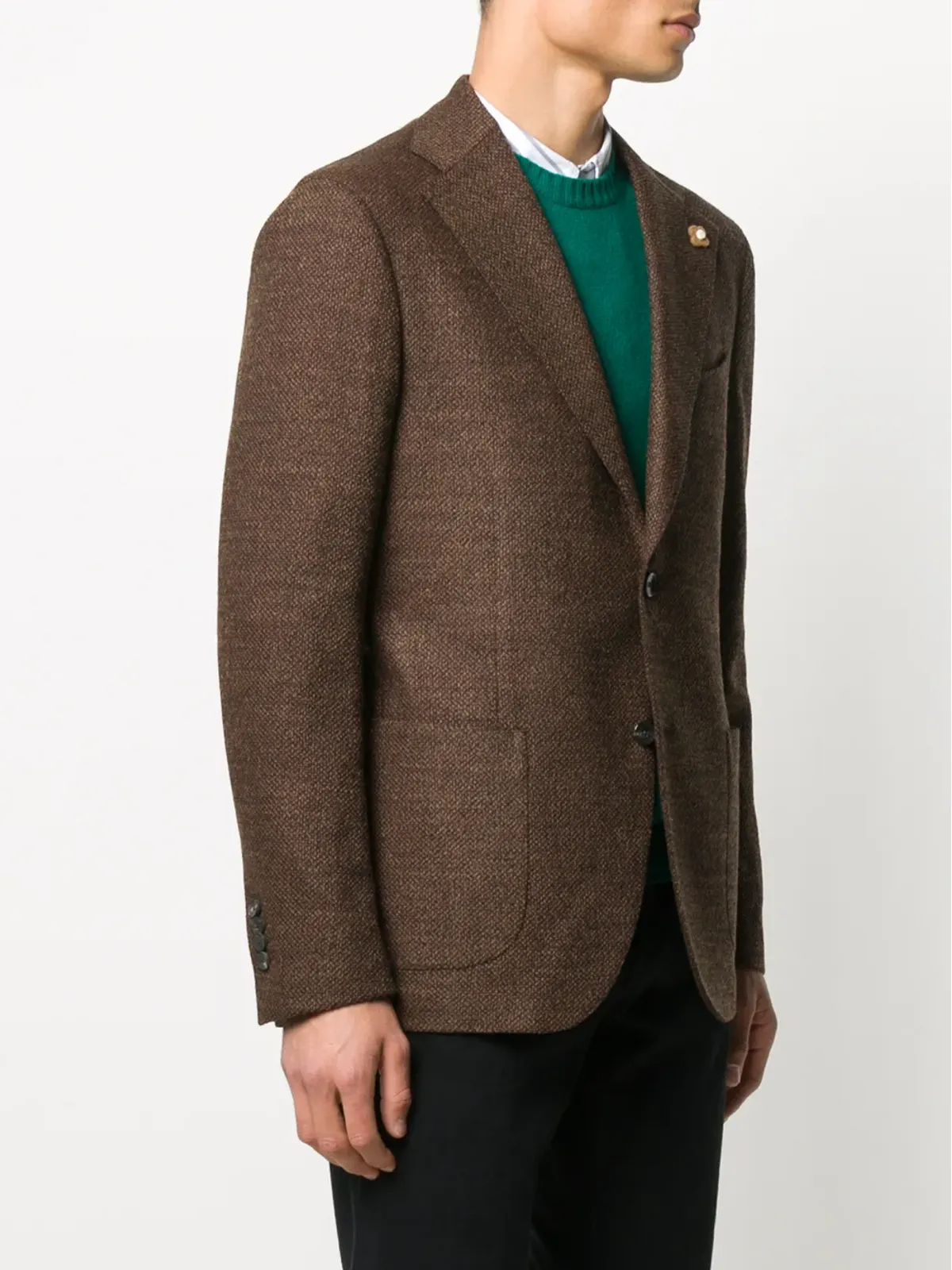Lardini ブラウンのウールブレザー - 画像3