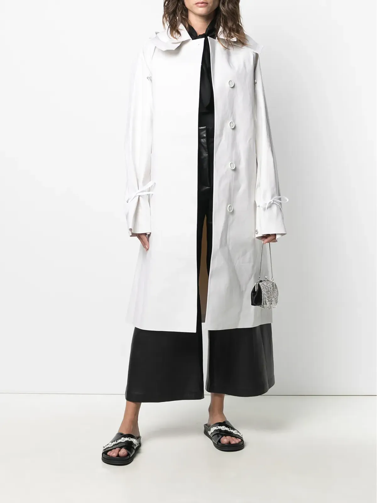 Cecilie Bahnsen シングルブレスト ミディ丈コート ホワイト - 画像2