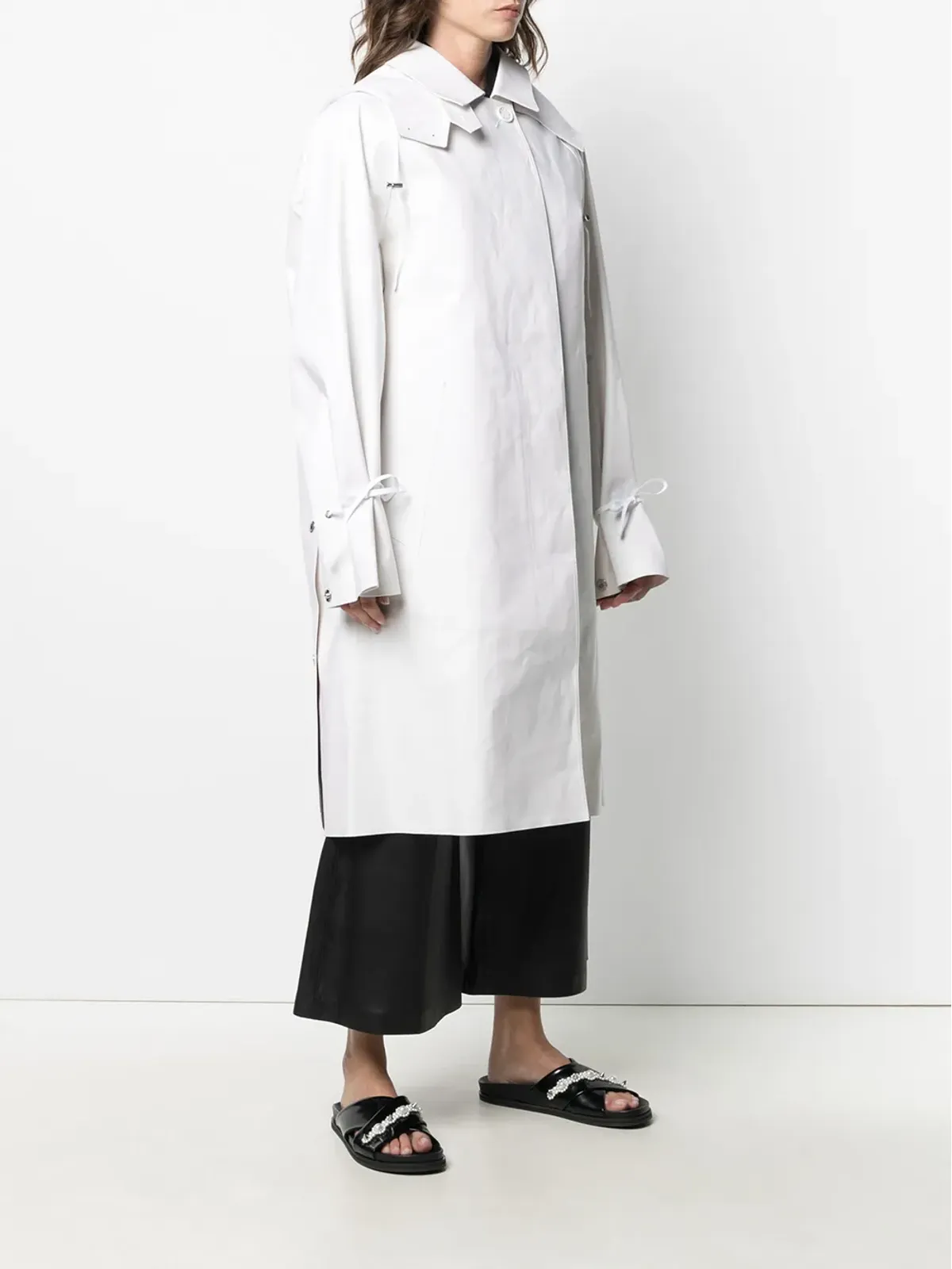 Cecilie Bahnsen シングルブレスト ミディ丈コート ホワイト - 画像3