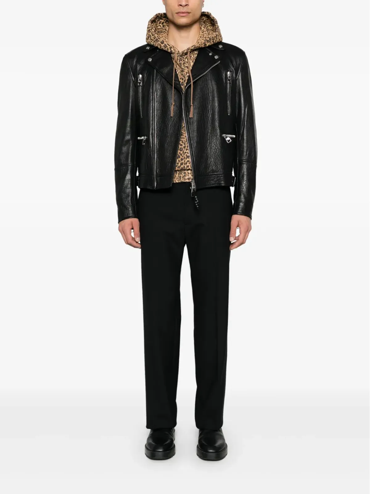 Alexander McQueen レザーバイカージャケット - 画像2