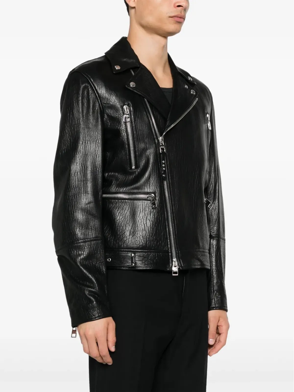 Alexander McQueen レザーバイカージャケット - 画像3