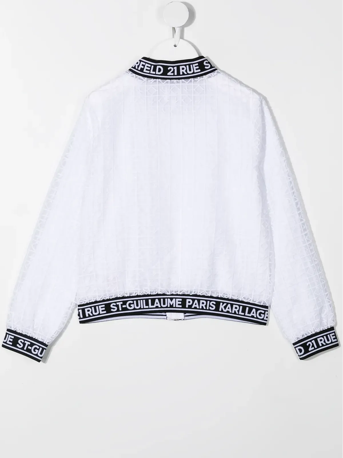 Karl Lagerfeld Kids セレモニー・オーガンザ ボンバー ジャケット（ホワイト） - 画像2