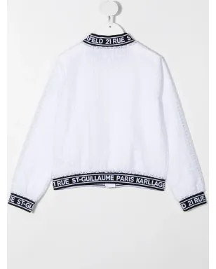 Karl Lagerfeld Kids セレモニー・オーガンザ ボンバー ジャケット（ホワイト） - サムネイル2