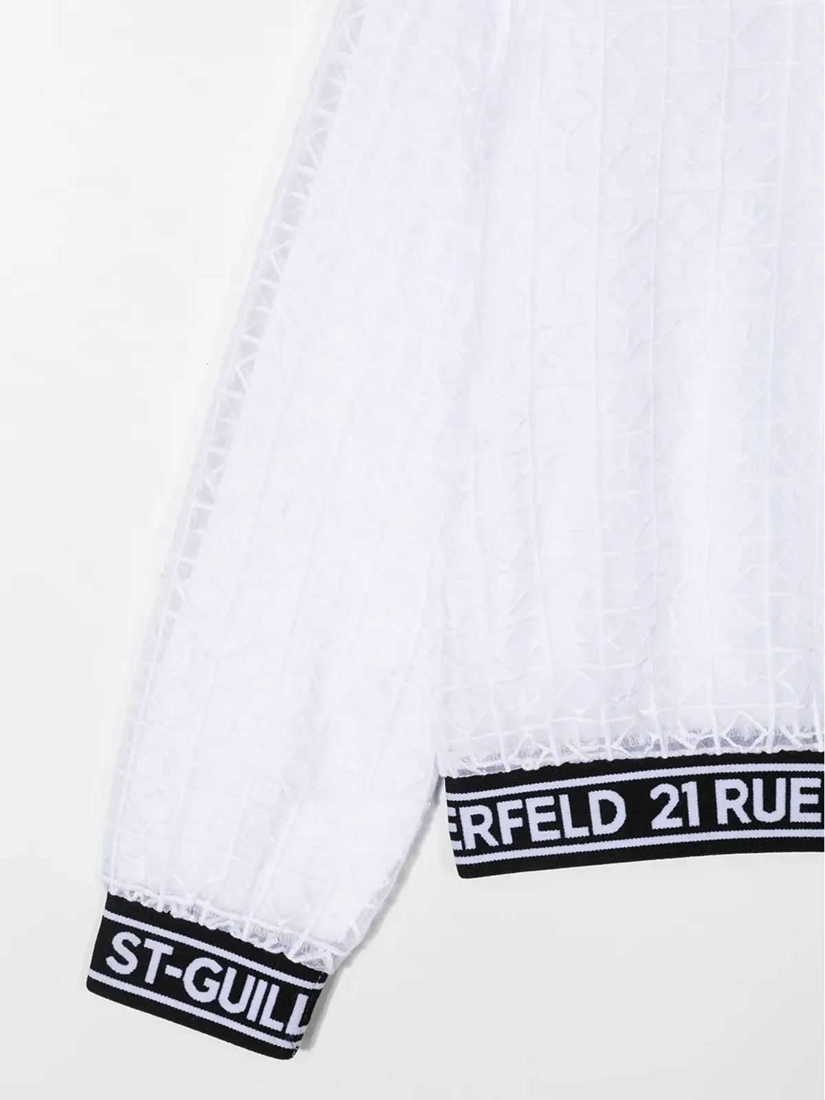 Karl Lagerfeld Kids セレモニー・オーガンザ ボンバー ジャケット（ホワイト） - 画像3