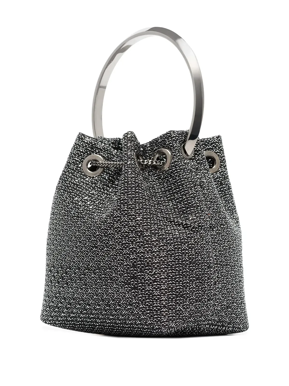 Jimmy Choo メタリック ボンボン ミニ バケットバッグ - ブラック - 画像3