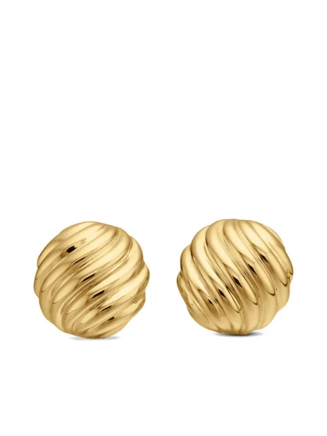 David Yurman David Yurman 18kt イエローゴールド スカルプド ケーブル スタッド ピアスの商品画像