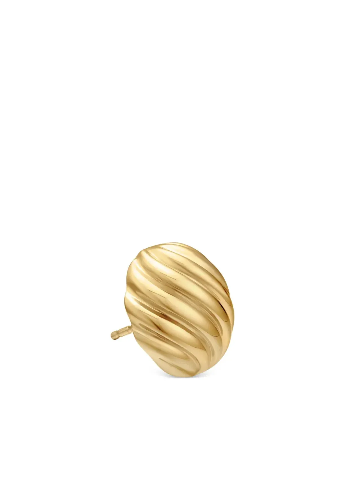 David Yurman 18kt イエローゴールド スカルプド ケーブル スタッド ピアス - 画像5