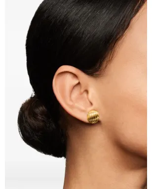 David Yurman 18kt イエローゴールド スカルプド ケーブル スタッド ピアス - サムネイル2