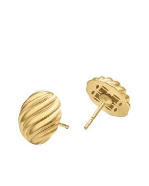 David Yurman 18kt イエローゴールド スカルプド ケーブル スタッド ピアス - サムネイル4