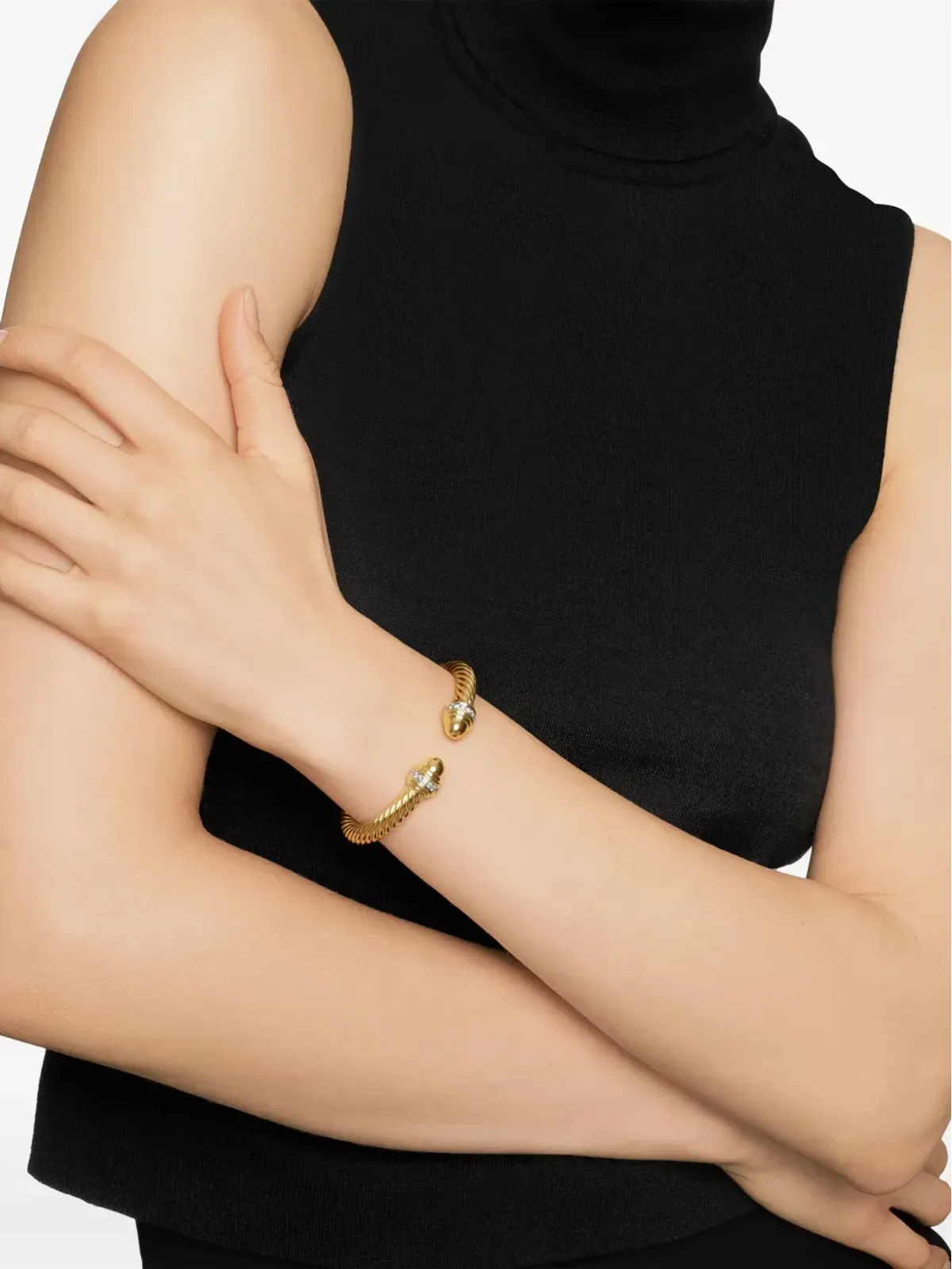 David Yurman クラシック・ケーブルスパイラ ダイヤモンド ブレスレット - 画像2
