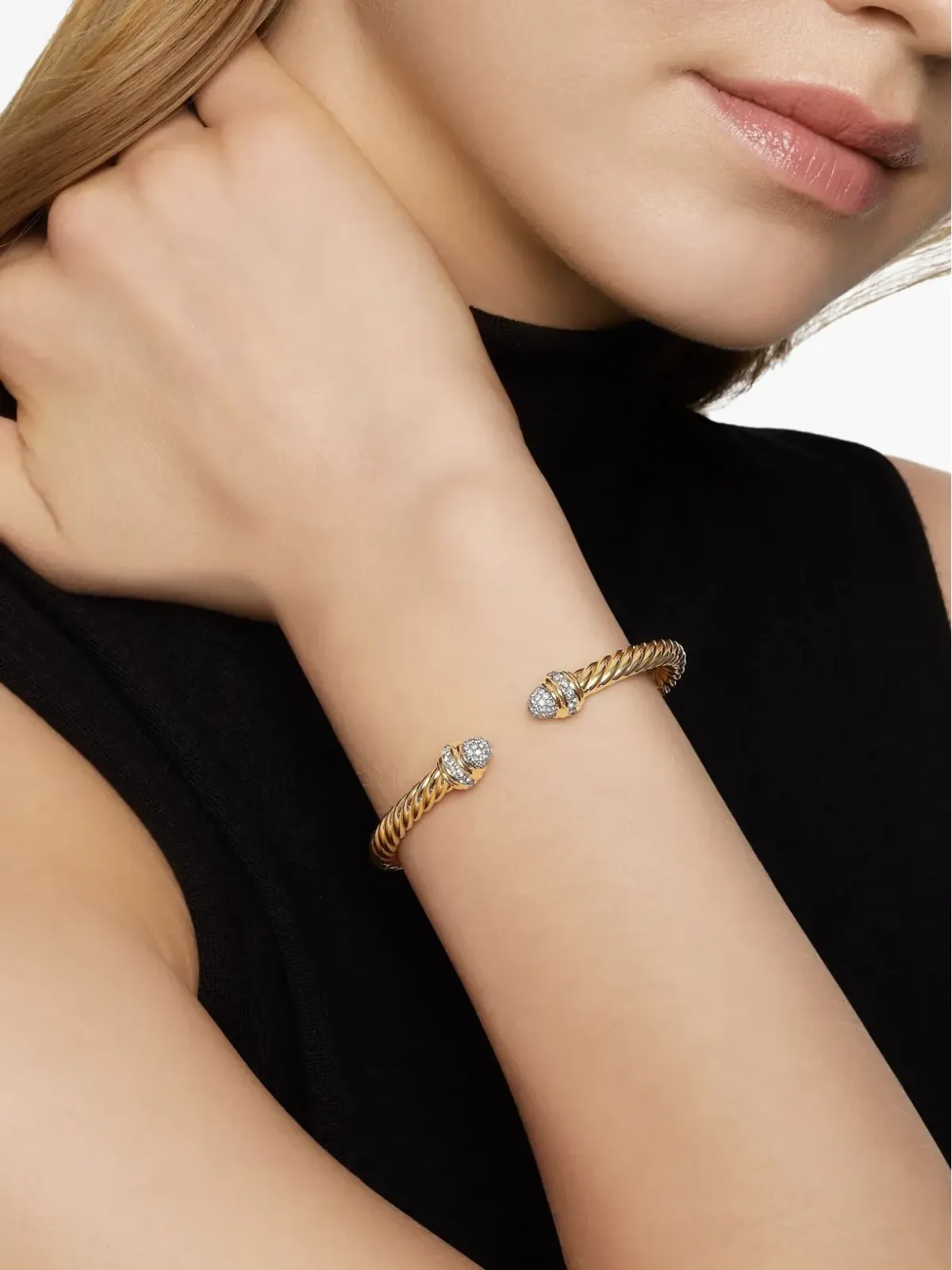 David Yurman クラシック・ケーブルスパイラ ダイヤモンド ブレスレット - 画像3