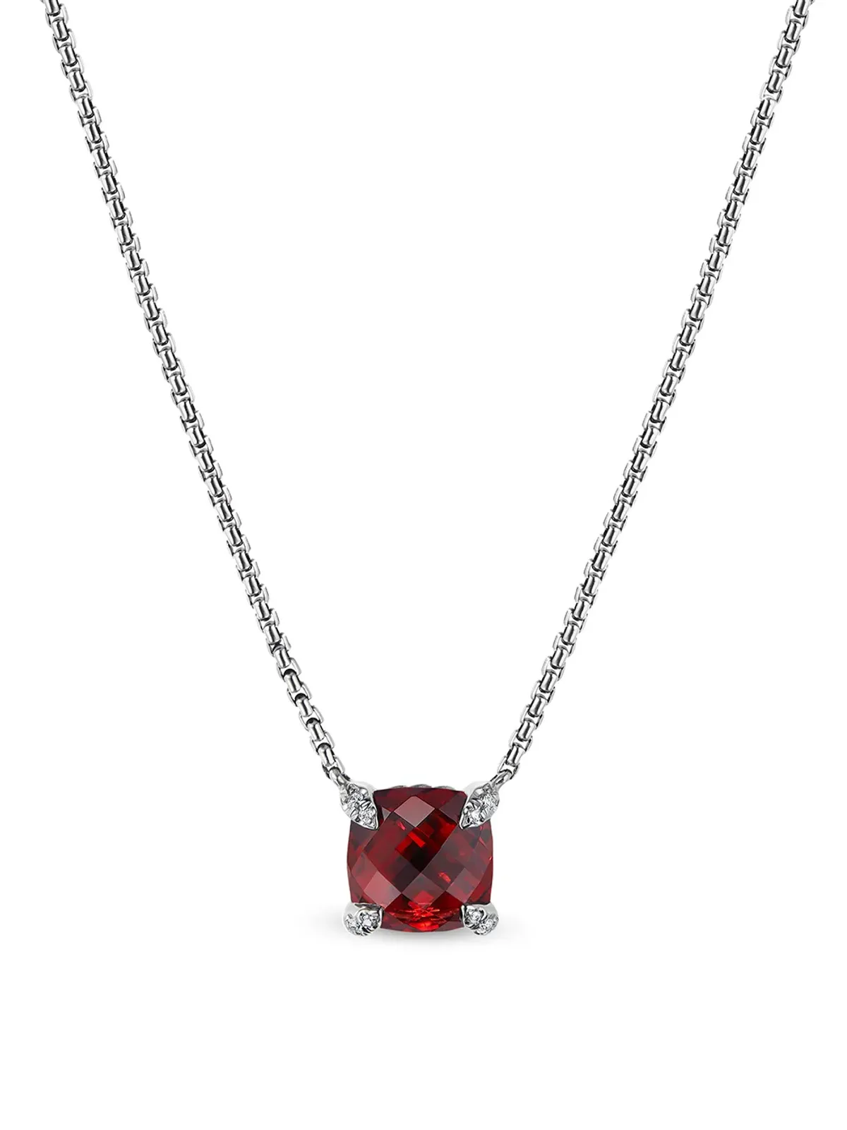David Yurman ペティット・シャトレーヌ ロードライト ガーネット ダイヤモンド ネックレス - レッド - 画像1