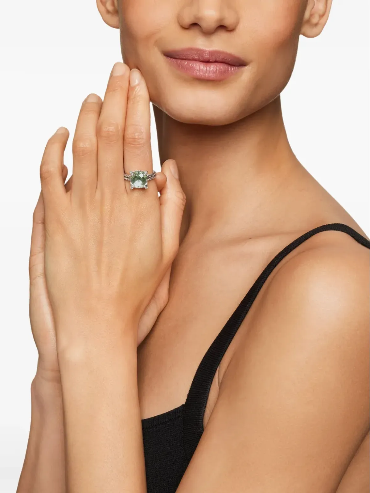 David Yurman チャテレイン プリサイライトとダイヤモンド リング - グリーン - 画像2