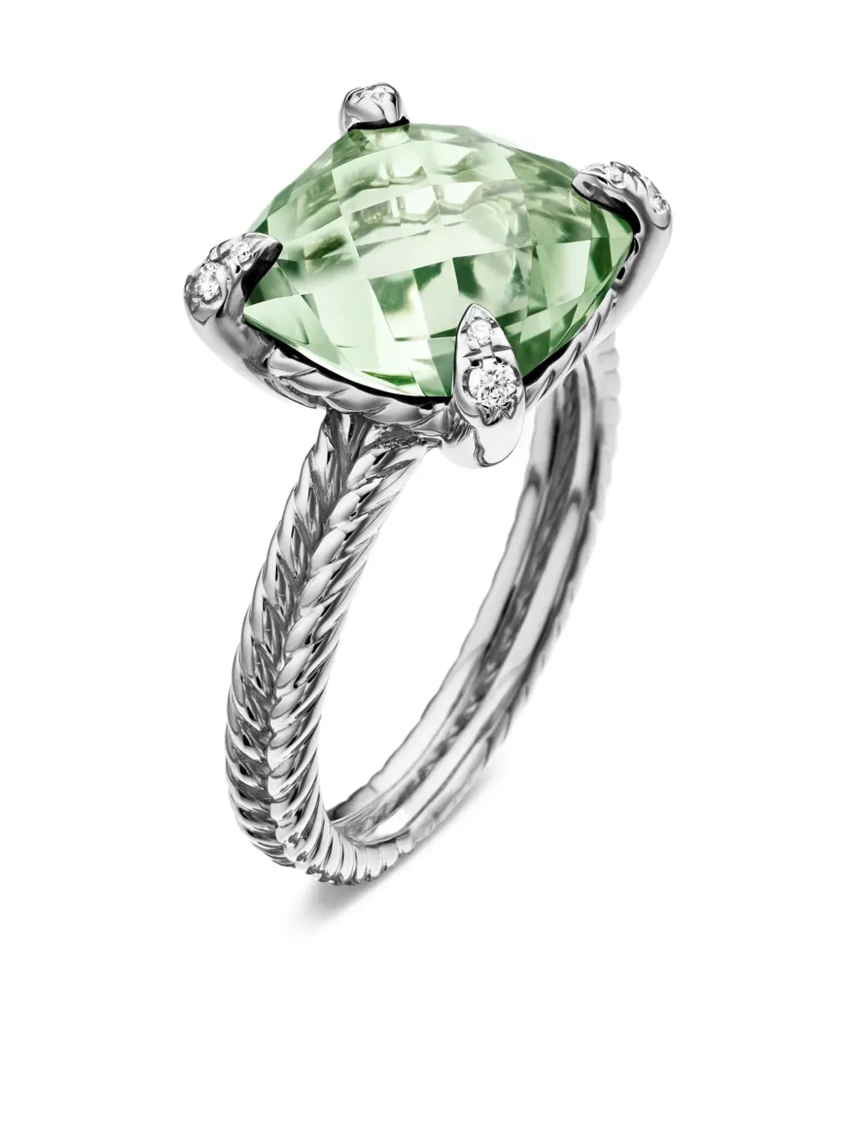 David Yurman チャテレイン プリサイライトとダイヤモンド リング - グリーン - 画像4
