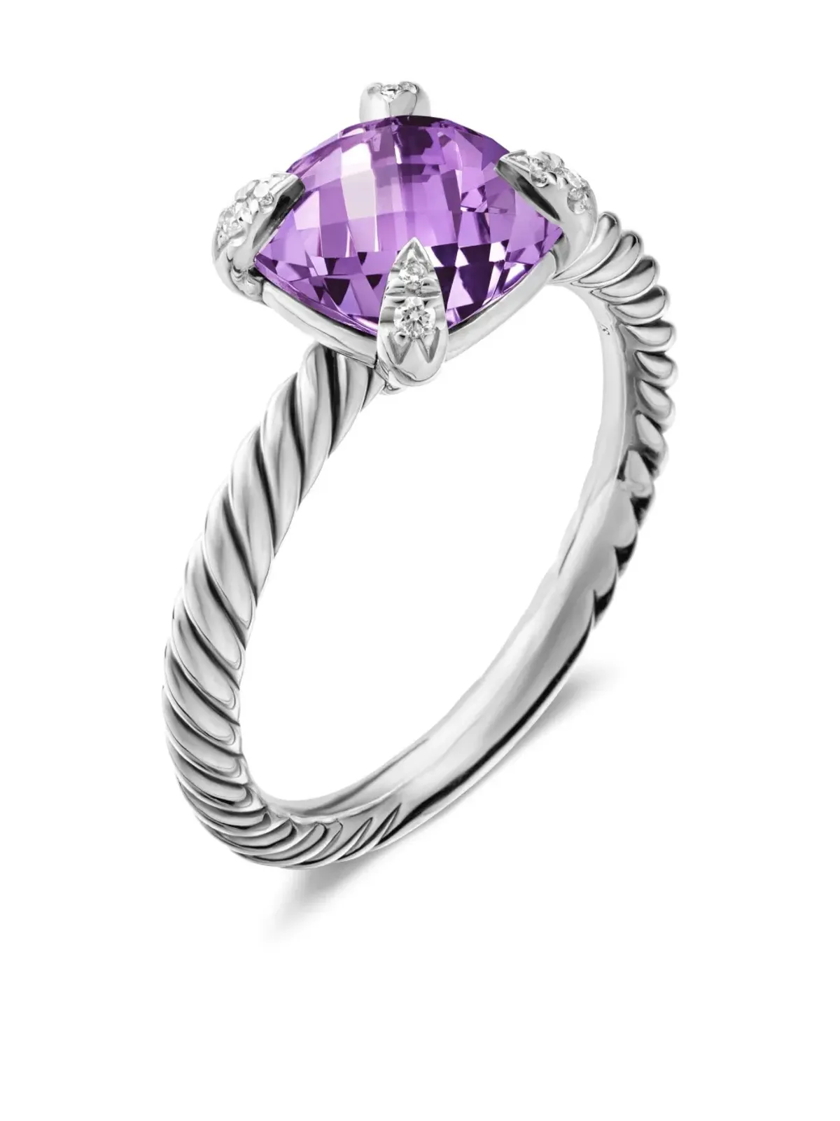 David Yurman チャテレイン アメジスト＆ダイヤモンド リング - 画像4