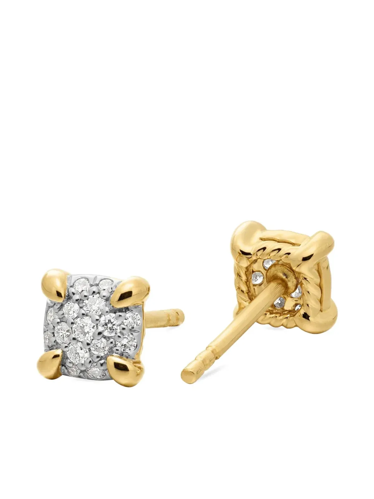 David Yurman 18kt Yellow Gold Chatelaine Diamond Stud Earrings - 画像4