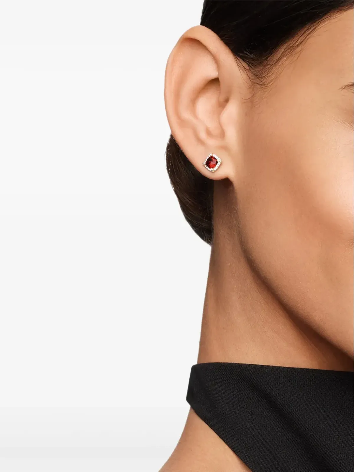 David Yurman 18ktイエローゴールド ペティート・シャテルレーヌ ガーネット＆ダイヤモンド スタッドピアス（5mm） - レッド - 画像2