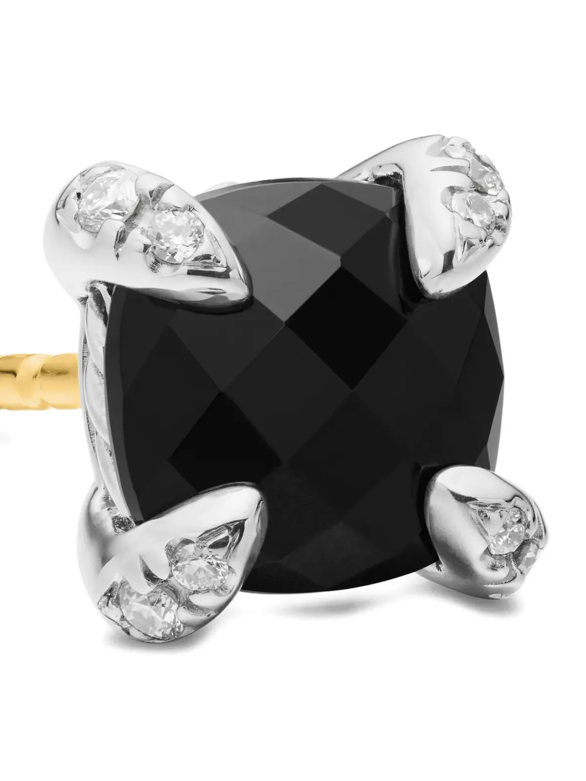 David Yurman ペティート・シャトレーヌ オニキスとダイヤモンド スタッドピアス ブラック - 画像5