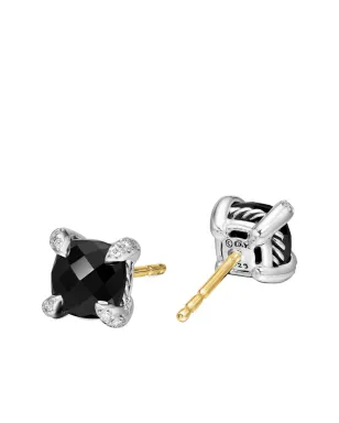 David Yurman ペティート・シャトレーヌ オニキスとダイヤモンド スタッドピアス ブラック - サムネイル4
