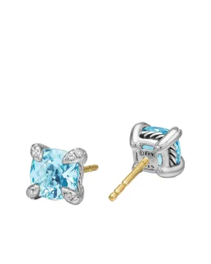 David Yurman ペティット・シャトレイン トパーズ＆ダイヤモンド スタッドピアス（ブルー） - サムネイル4