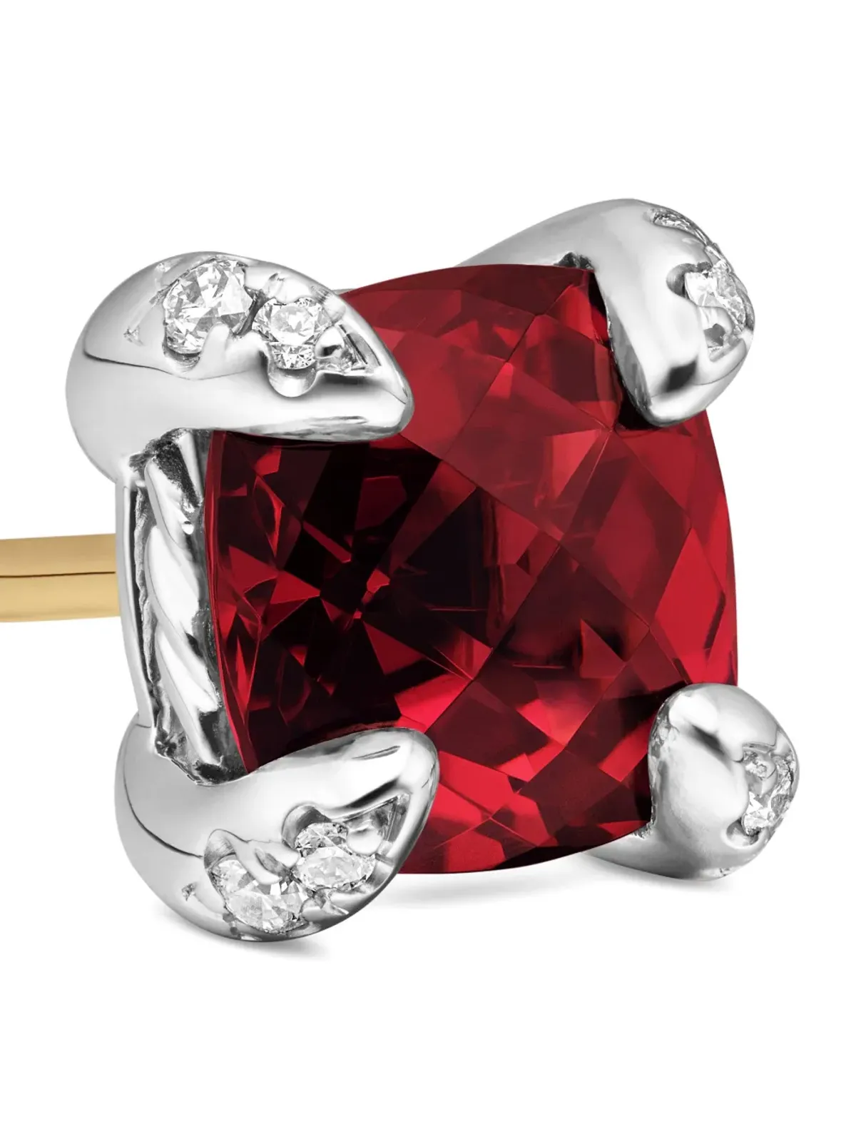 David Yurman Petite Chatelaine rhodolite garnet and diamond stud earrings - Red - 画像5