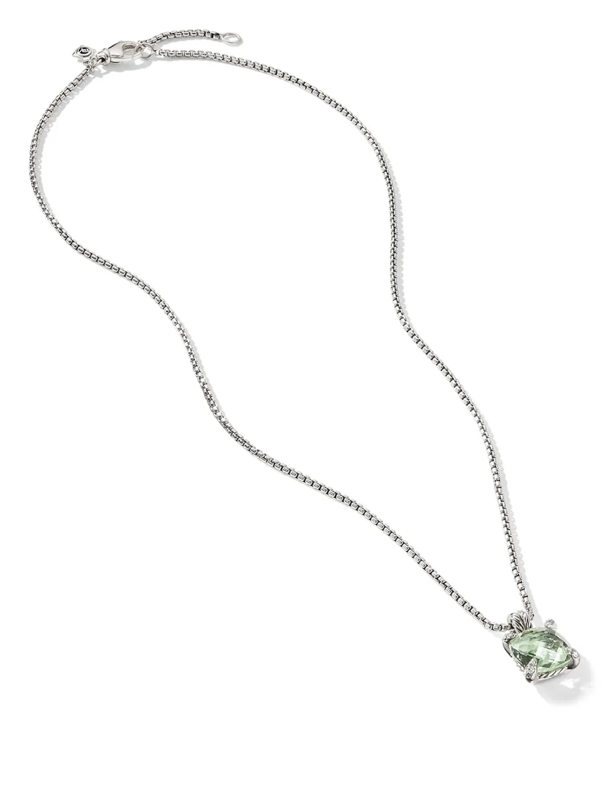 David Yurman チャテレーヌ プリサイオライトとダイヤモンド ネックレス（グリーン） - 画像2