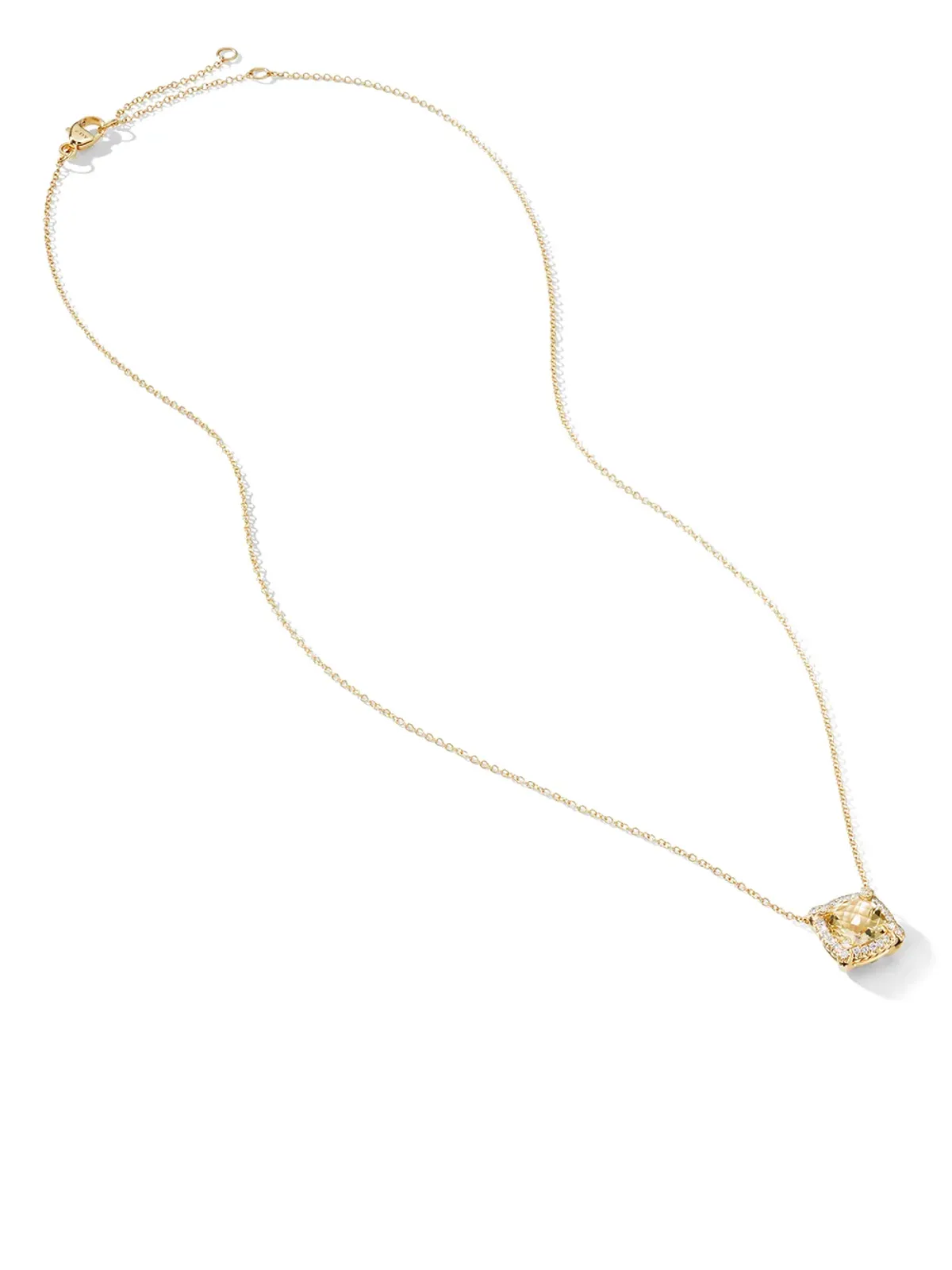 David Yurman 18Kイエローゴールド パティ・シャテレーヌ シトリンとダイヤモンド ネックレス - 画像2