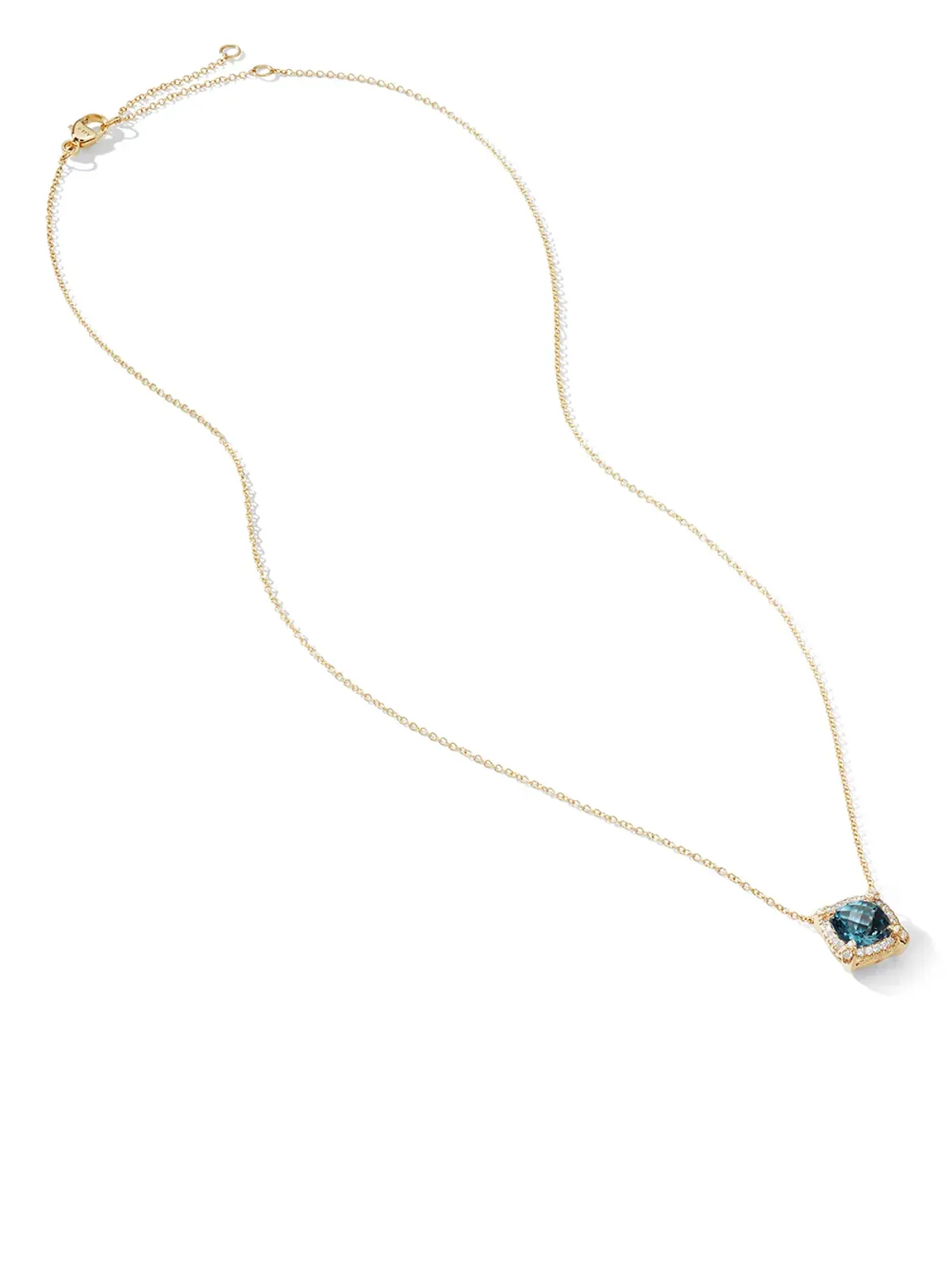 David Yurman ペティート・シャトレーヌ トパーズとダイヤモンドのネックレス ブルー - 画像2