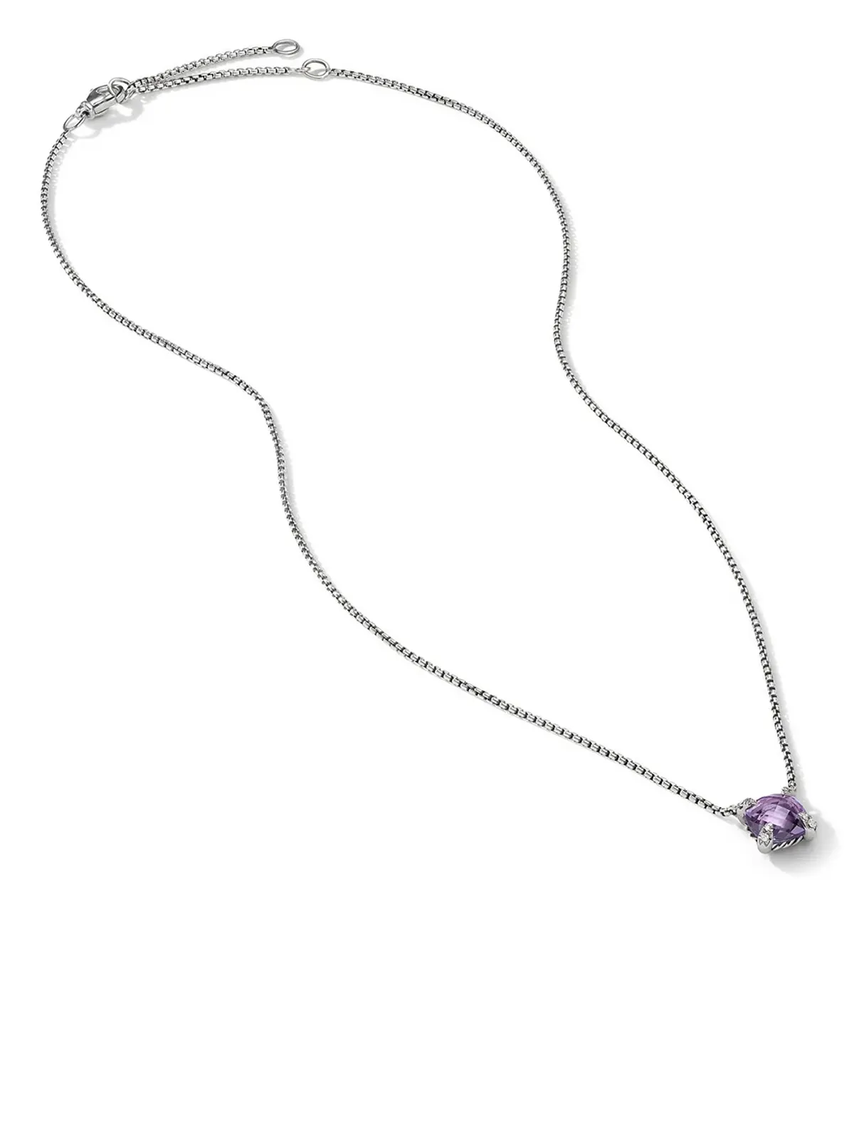 David Yurman ペティット・シャトレーン アメジストとダイヤモンドのネックレス - 画像2