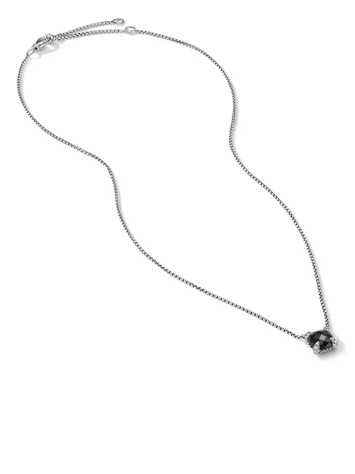 David Yurman ペティット・シャトレーン オニキスとダイヤモンド ネックレス（ブラック） - 画像2