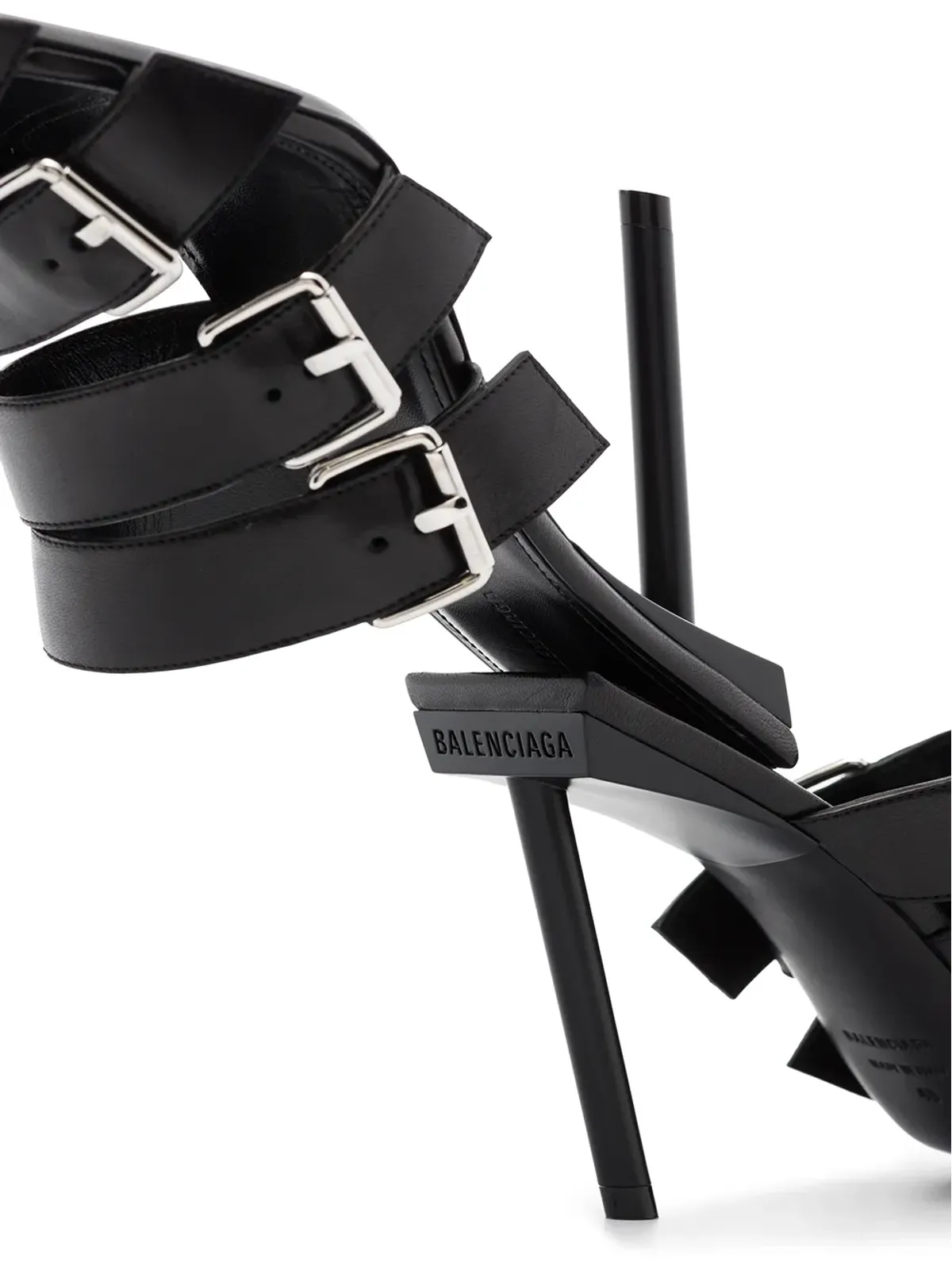 Balenciaga ストラッピー・バックルド・サンダル - ブラック - 画像4