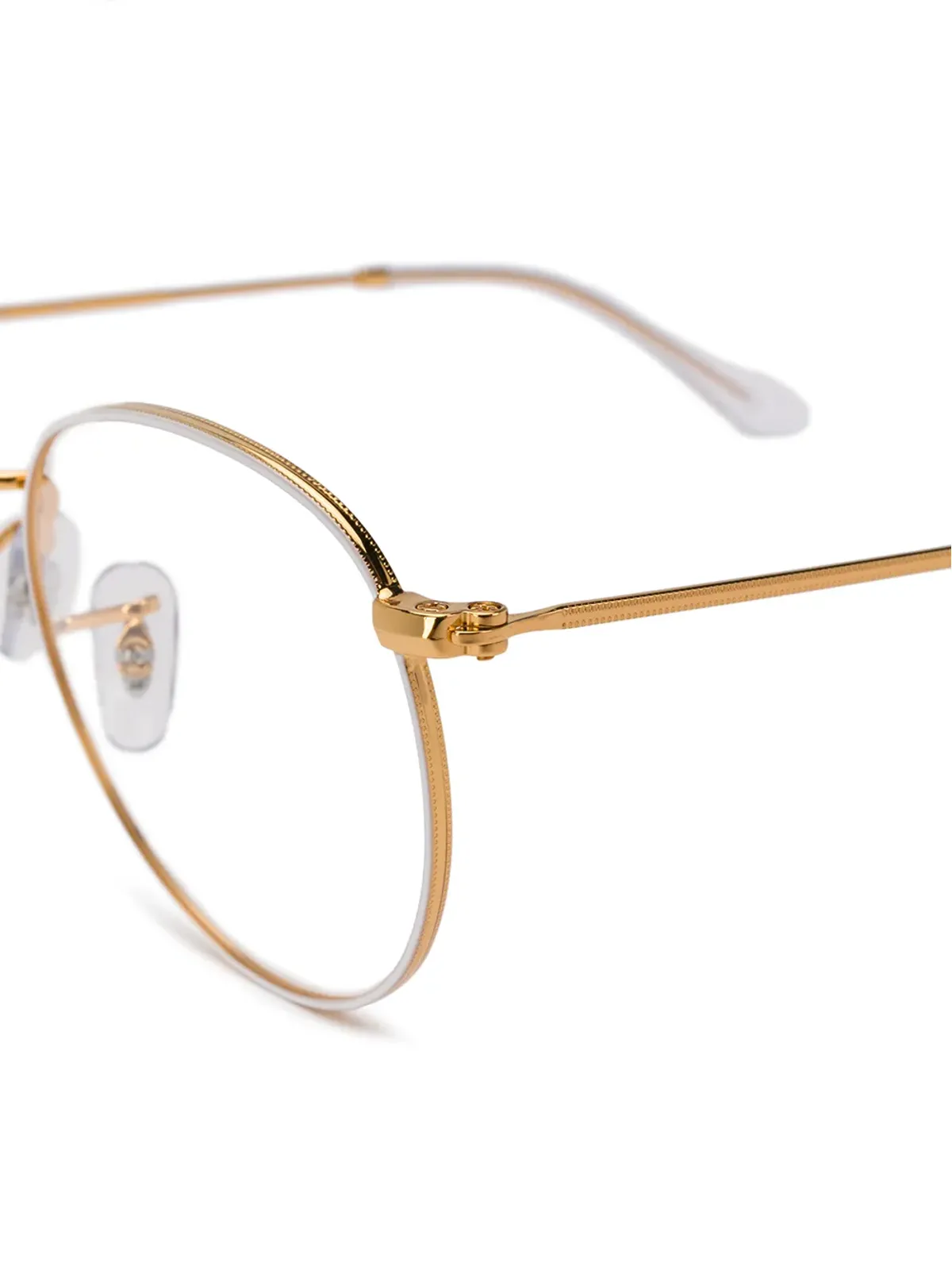 Ray-Ban ラウンド型オプティカルメガネ - ゴールド - 画像3